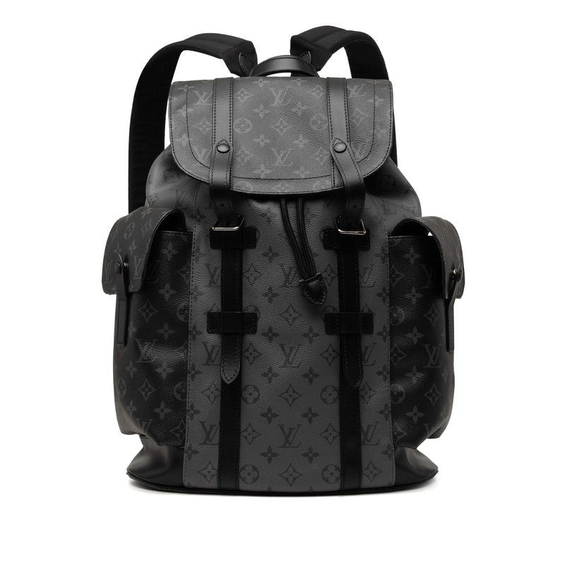 Louis Vuitton Monogram Eclipse Christopher Backpack Black Gray Leather