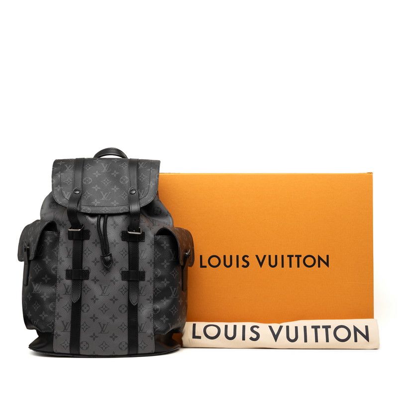 Louis Vuitton Monogram Eclipse Christopher Backpack Black Gray Leather — view 6