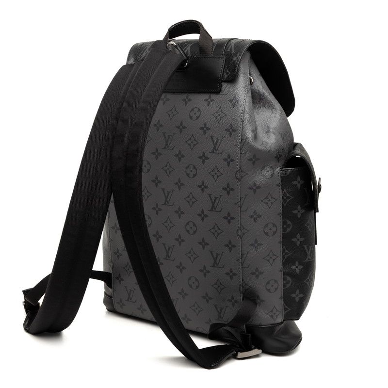 Louis Vuitton Monogram Eclipse Christopher Backpack Black Gray Leather — view 2