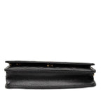 Chanel Quilted CC Logo Chain Wallet Shoulder Bag Black Gold Caviar Leather — view 3
