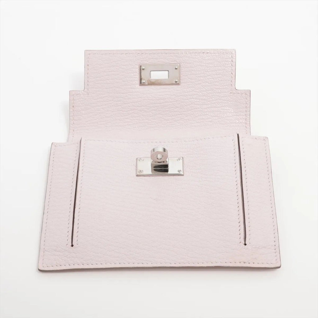 Hermes Kelly Pocket Compact Chevre Mysore Leather Wallet — view 3