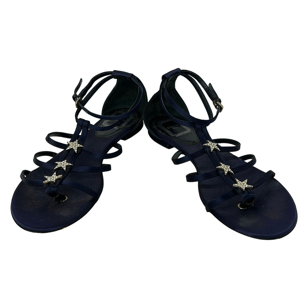 Dior Sandals 40 D Navy Star Rhinestone — view 2
