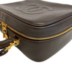 Chanel CC Logo 2-Way Caviar Leather Vanity Shoulder Bag Brown — view 5