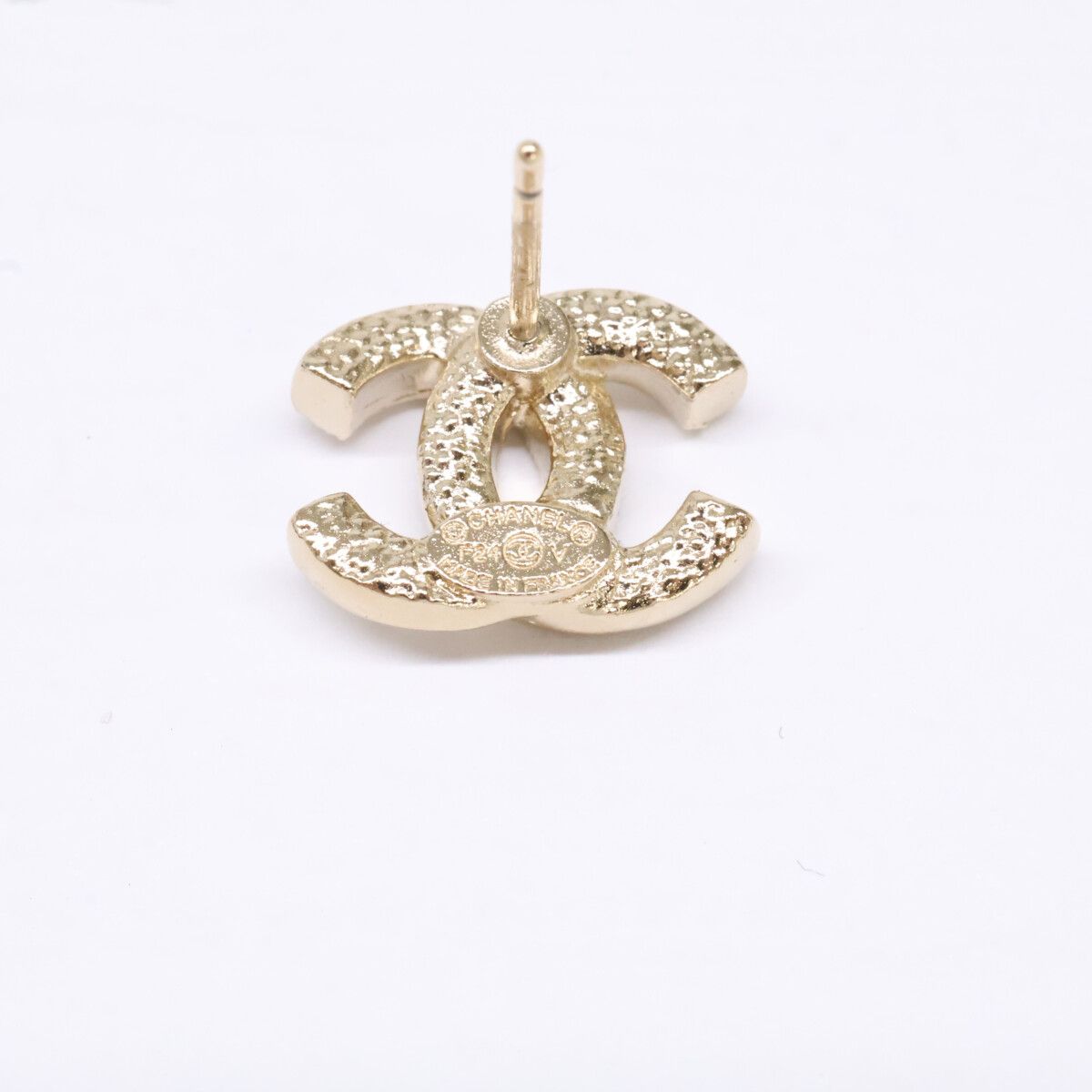 Chanel CC Logo Rhinestone Stud Earring — view 6