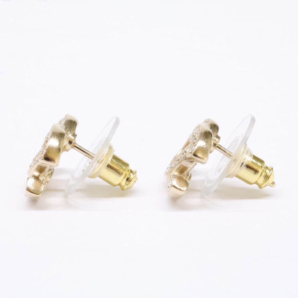 Chanel CC Logo Rhinestone Stud Earring — view 2