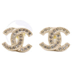 Chanel CC Logo Rhinestone Stud Earring