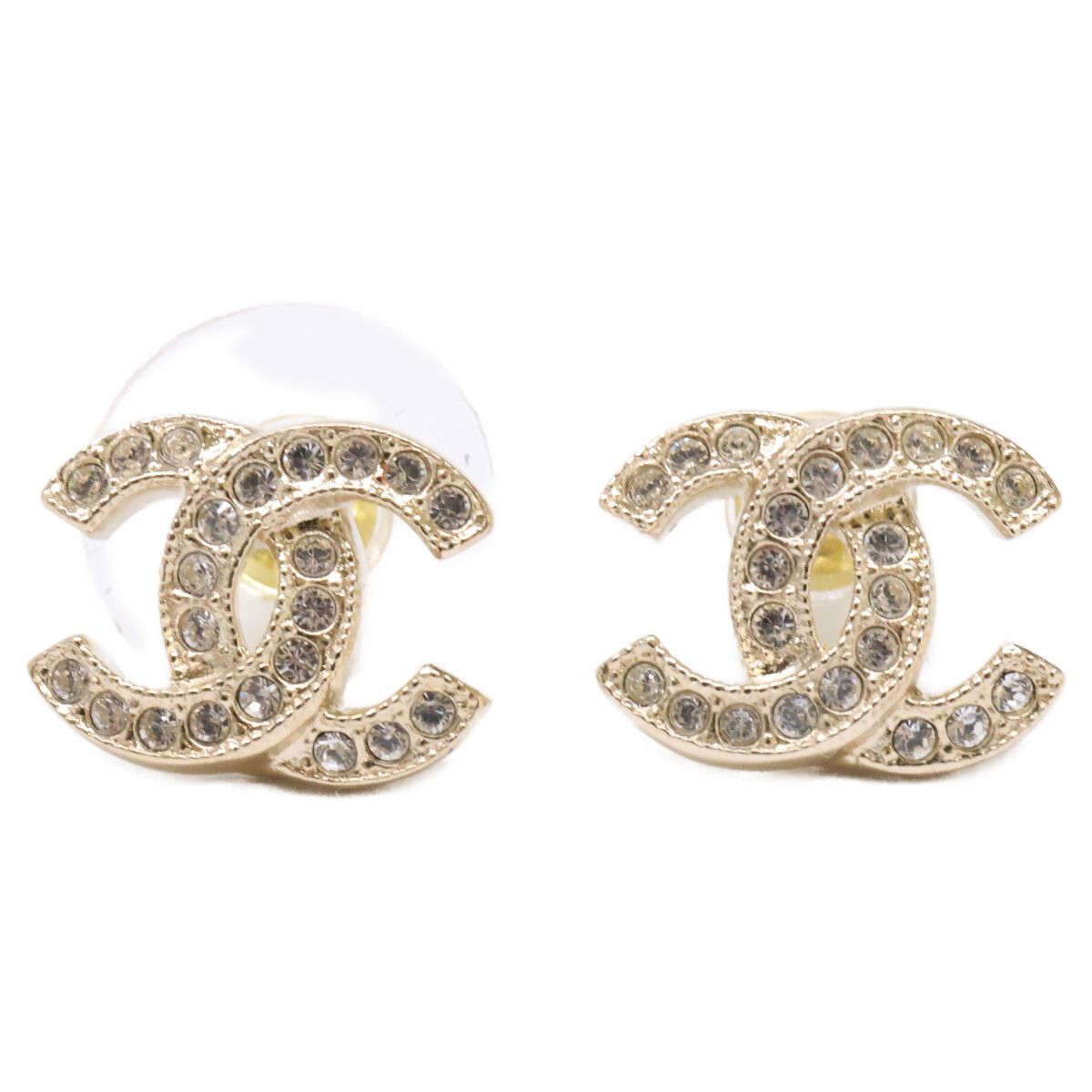 Chanel CC Logo Rhinestone Stud Earring