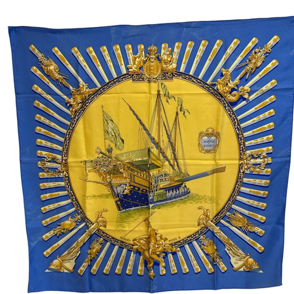 Hermes Carre 90 la Marine a Rames Scarf — view 2