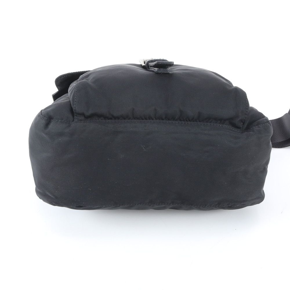 Prada Tessuto Nylon Triangle Logo Shoulder Bag Crossbody Messenger Black — view 5
