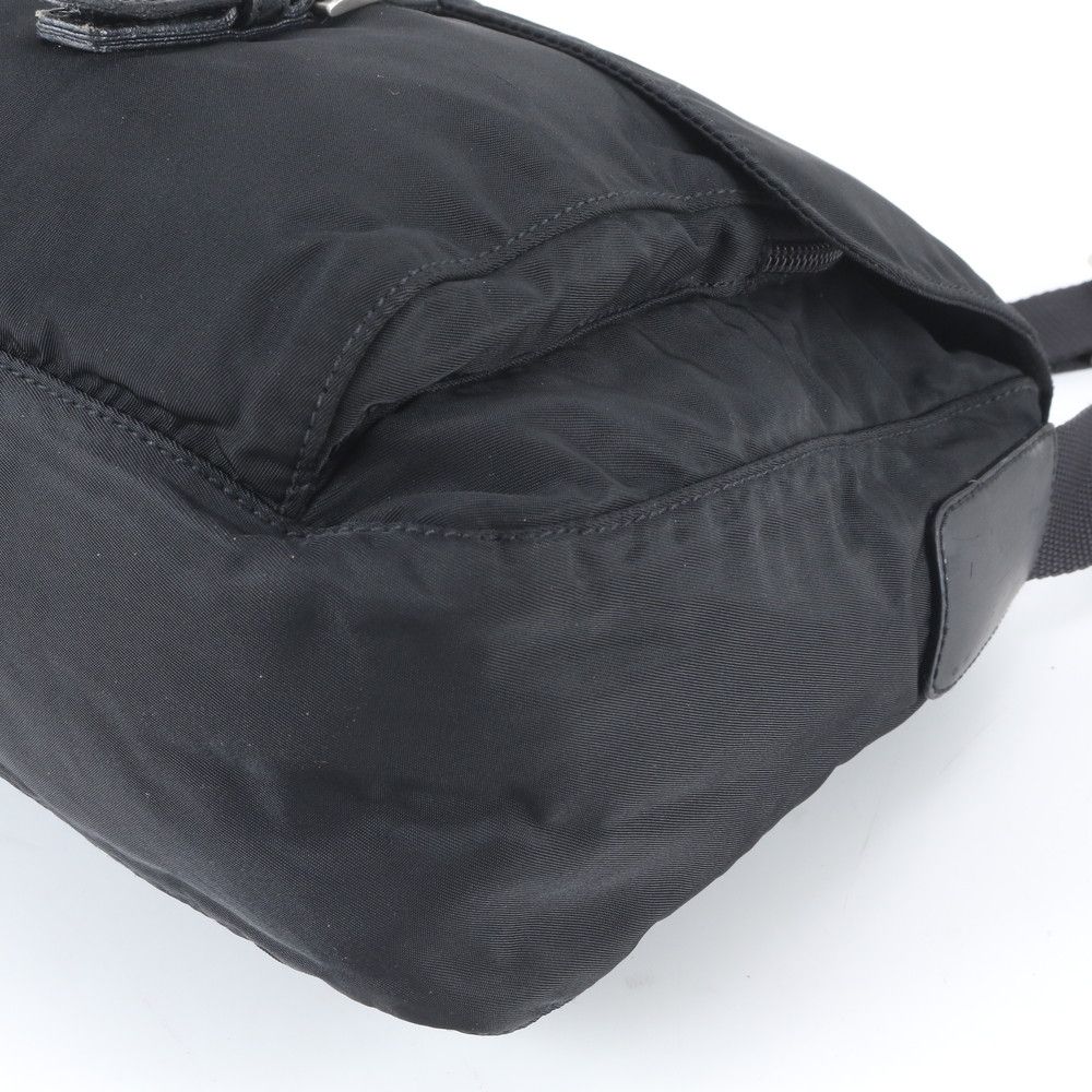 Prada Tessuto Nylon Triangle Logo Shoulder Bag Crossbody Messenger Black — view 4
