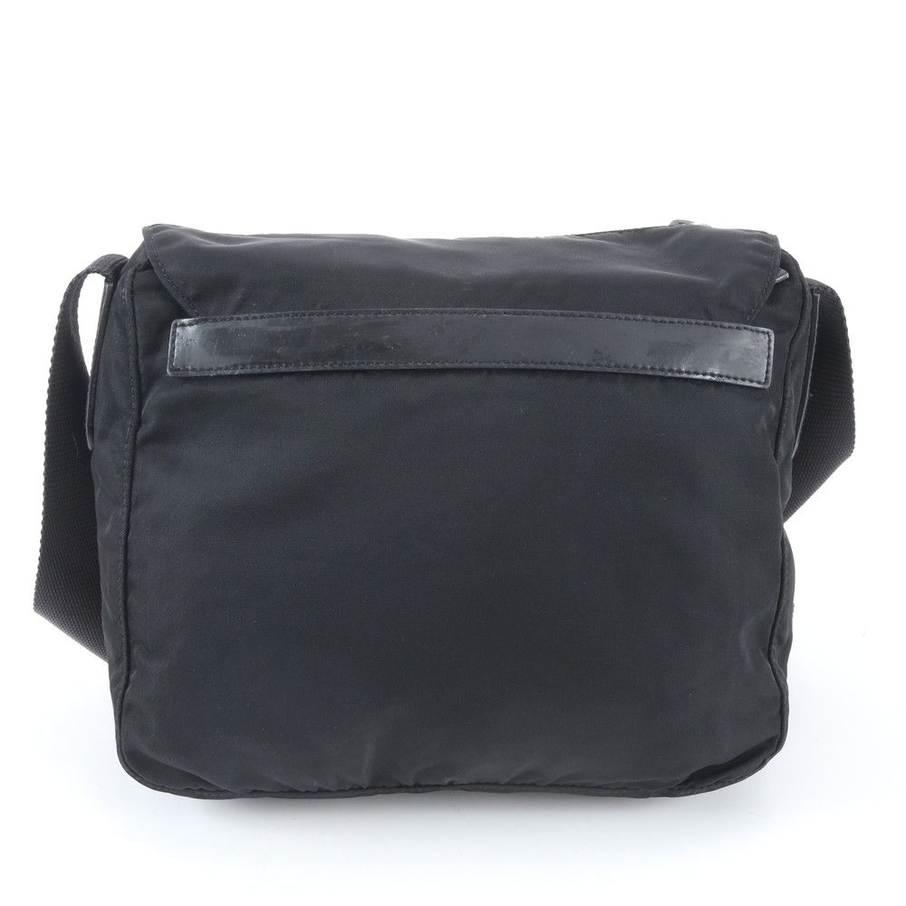 Prada Tessuto Nylon Triangle Logo Shoulder Bag Crossbody Messenger Black — view 3