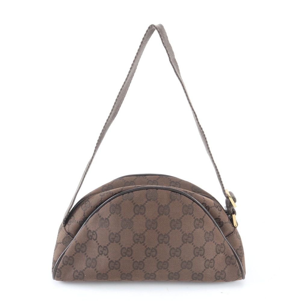 Gucci GG Canvas Shoulder Bag Tote Hand Brown — view 3