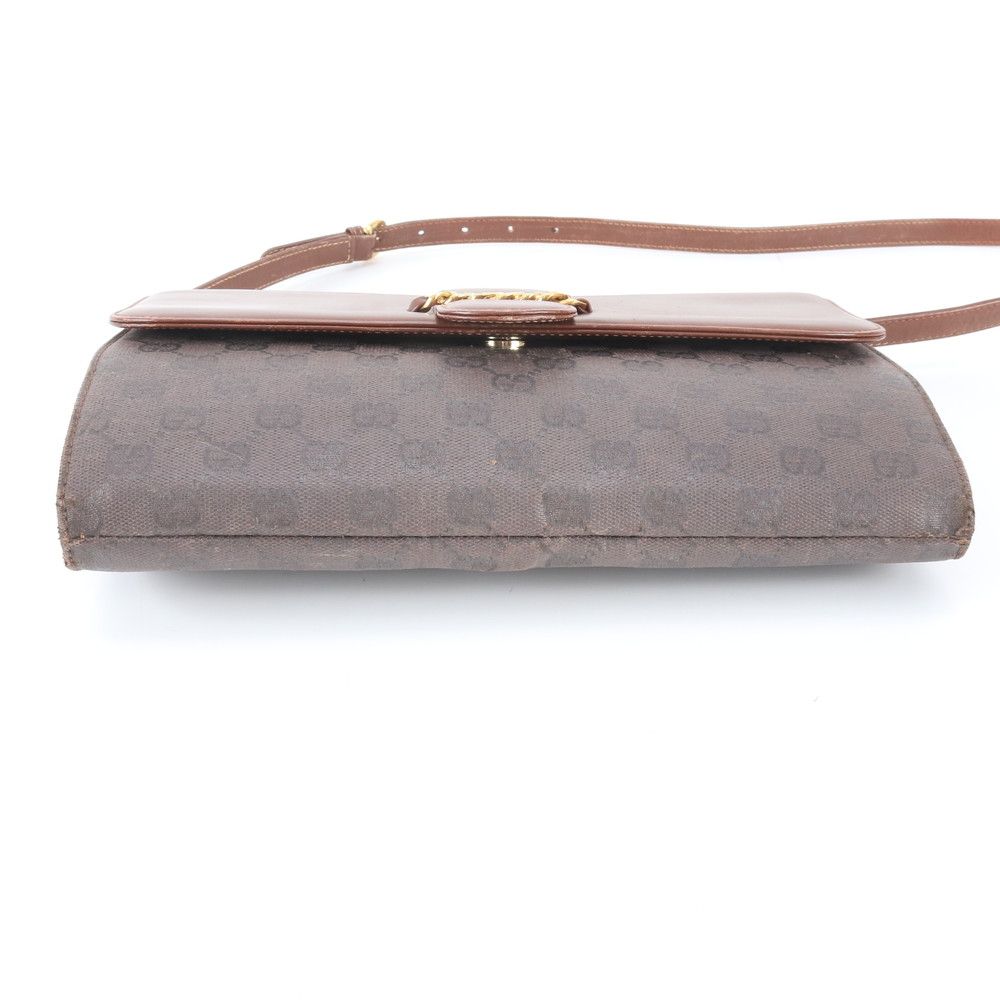 Gucci Vintage GG Canvas Shoulder Bag Crossbody Brown — view 5