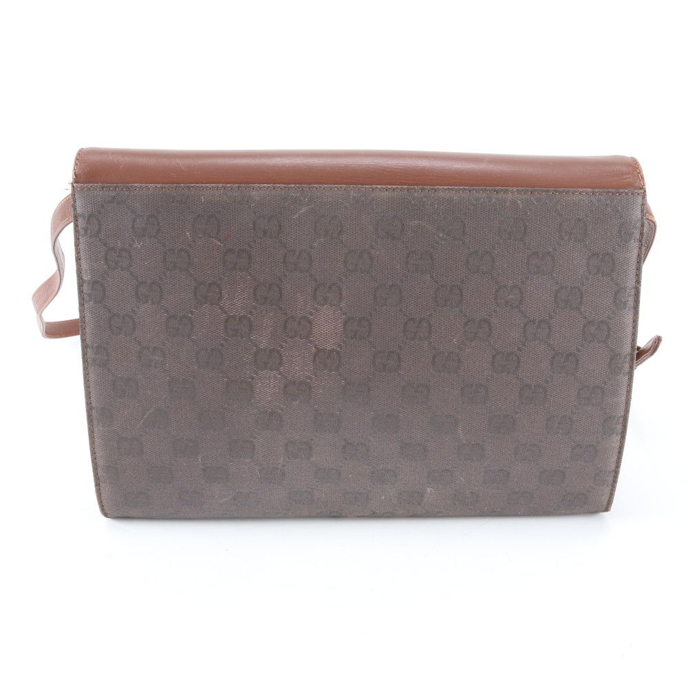 Gucci Vintage GG Canvas Shoulder Bag Crossbody Brown — view 3