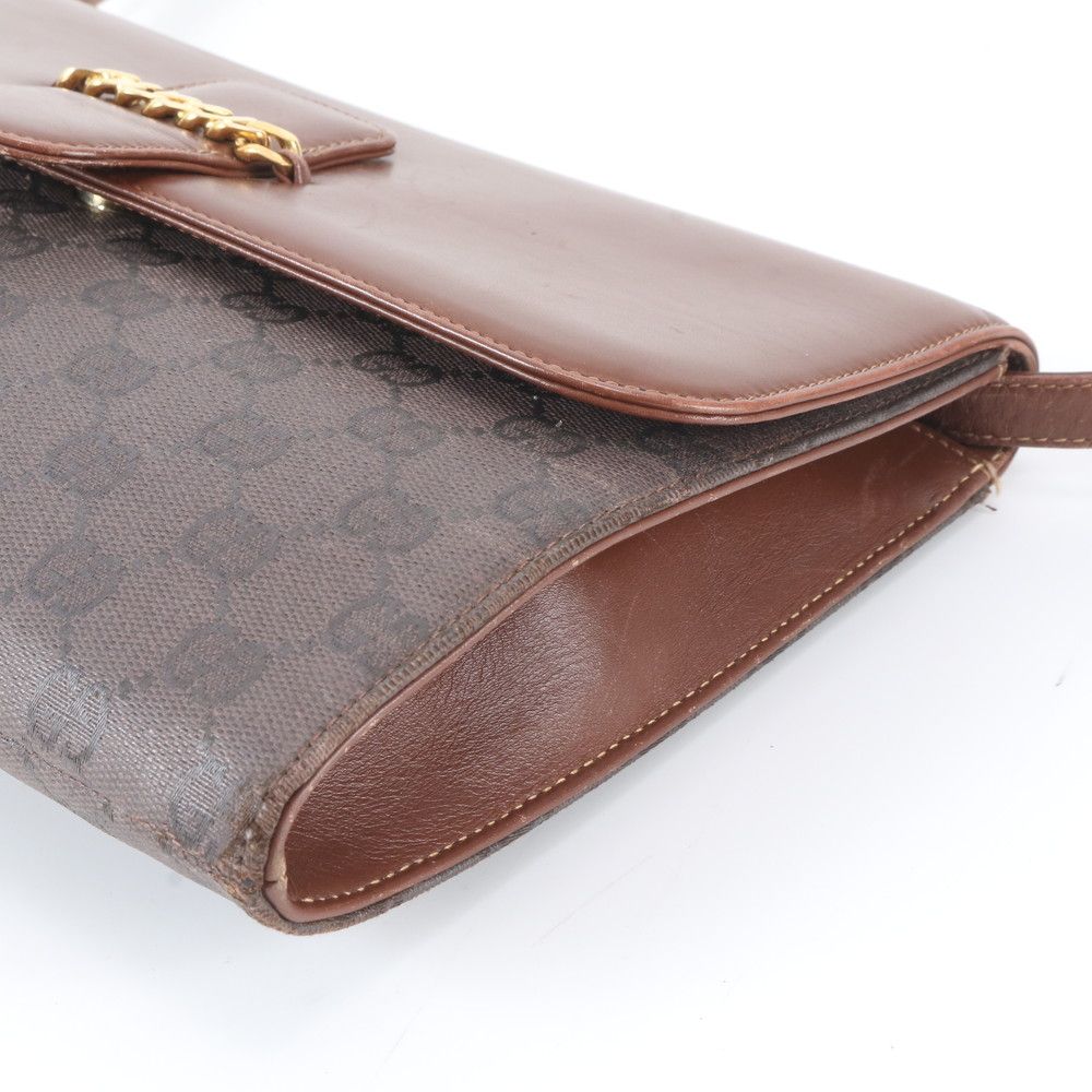 Gucci Vintage GG Canvas Shoulder Bag Crossbody Brown — view 4