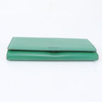 Celine Flap Leather Wallet Green — view 4