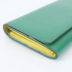 Celine Flap Leather Wallet Green — view 5
