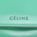 Celine Flap Leather Wallet Green — view 8
