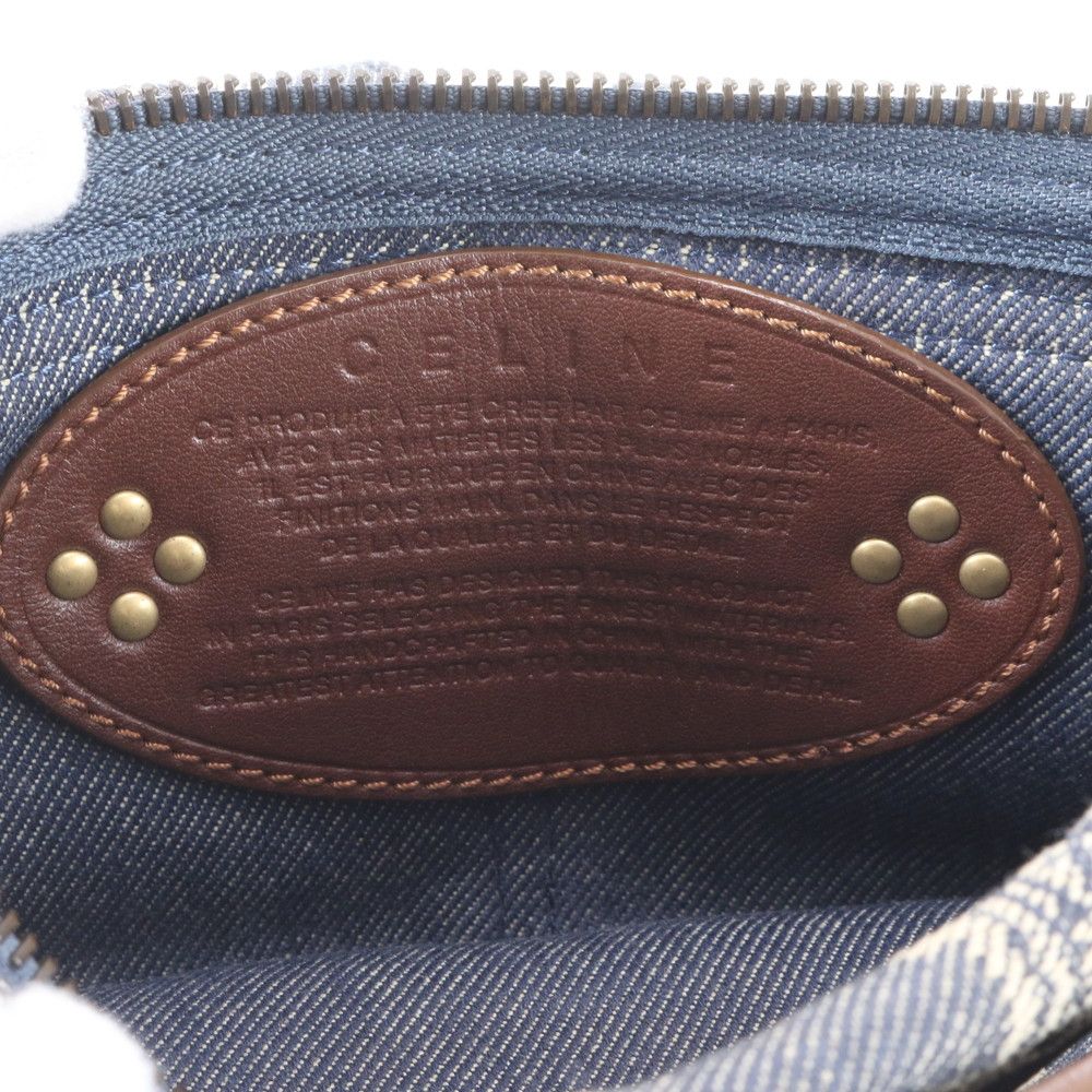 Celine Macadam Denim Triomphe Leather 2-Way Belt Bag Crossbody Waist Pouch — view 9