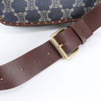 Celine Macadam Denim Triomphe Leather 2-Way Belt Bag Crossbody Waist Pouch — view 4