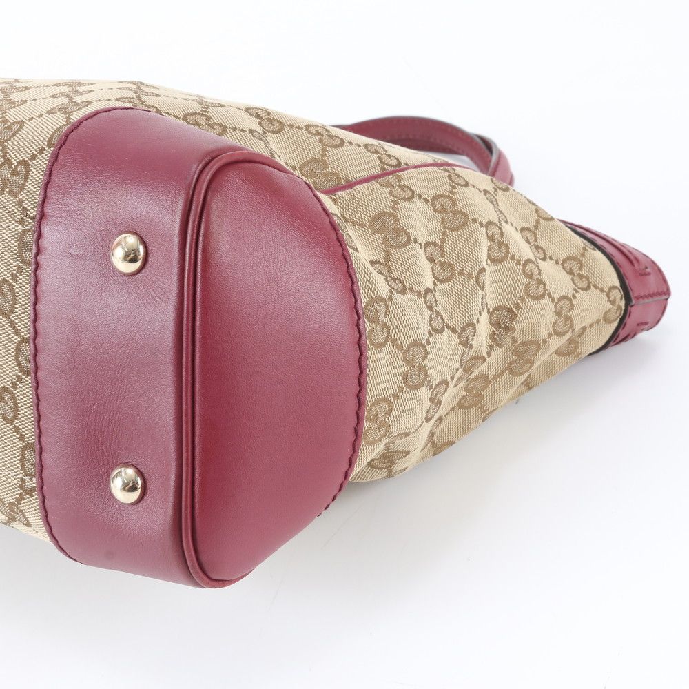 Gucci GG Canvas Mayfair Ribbon Leather Tote Shoulder — view 4