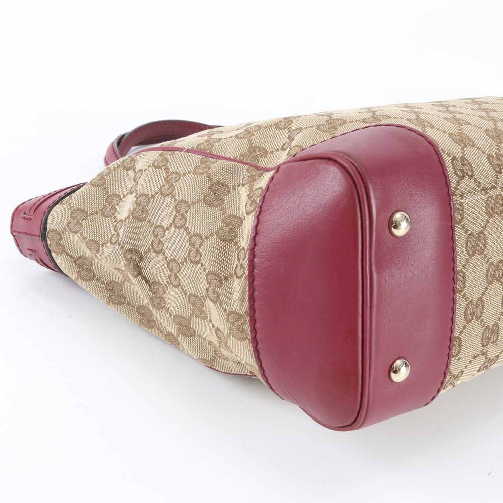 Gucci GG Canvas Mayfair Ribbon Leather Tote Shoulder — view 6