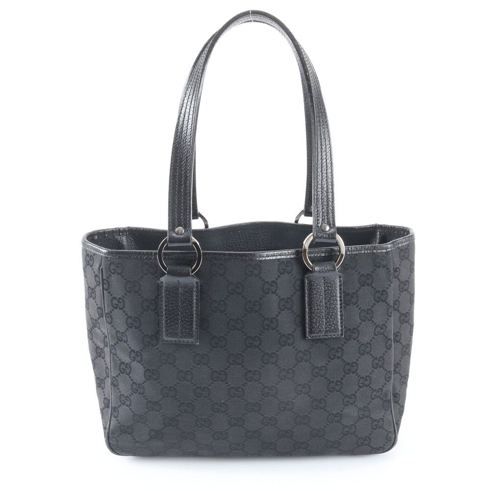 Gucci GG Canvas Leather Tote Shoulder Business Document Black — view 3