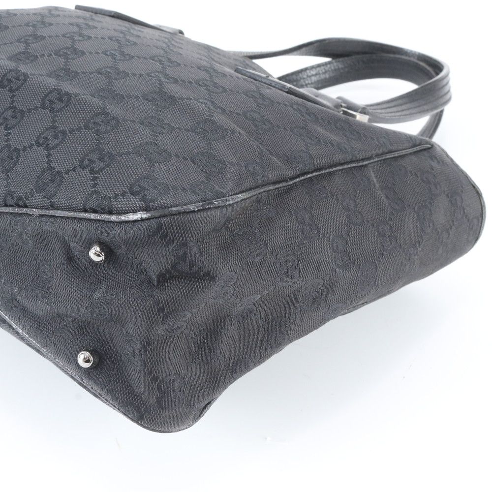 Gucci GG Canvas Leather Tote Shoulder Business Document Black — view 4