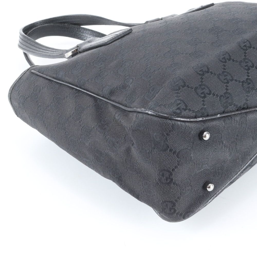 Gucci GG Canvas Leather Tote Shoulder Business Document Black — view 6