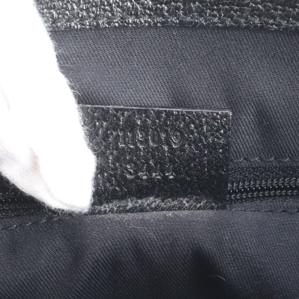 Gucci GG Canvas Leather Tote Shoulder Business Document Black — view 9