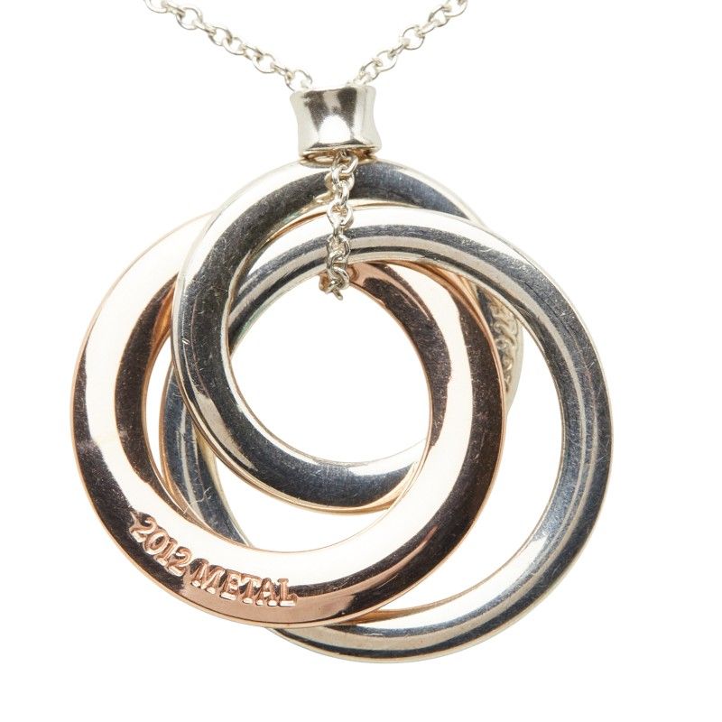 Tiffany & Co Interlocking Circle Necklace Silver Gold Rubedo — view 2