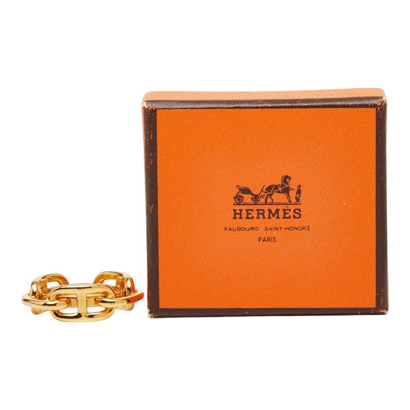 Hermes Legato Chaine D'ancre Scarf Ring Gold Plated — view 6