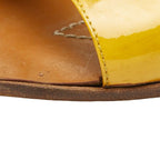 Louis Vuitton Wedge Sole Sandals Yellow Brown Leather Enamel — view 6