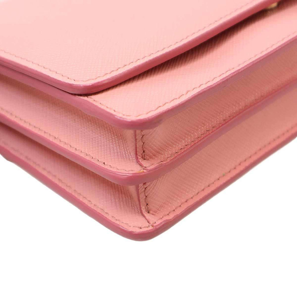 Prada Saffiano Leather Shoulder Bag Pink — view 9