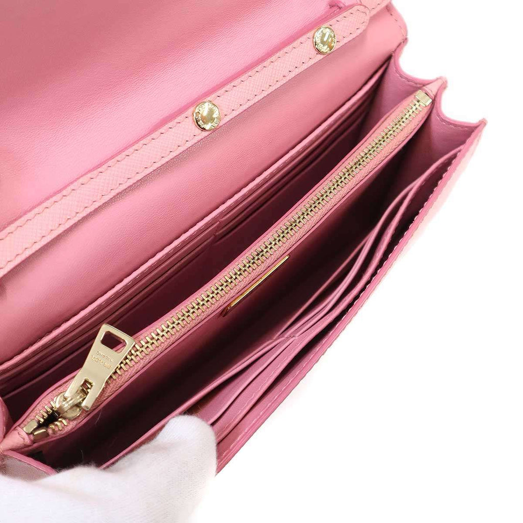 Prada Saffiano Leather Shoulder Bag Pink — view 7