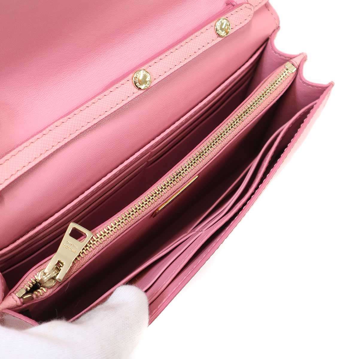Prada Saffiano Leather Shoulder Bag Pink — view 7