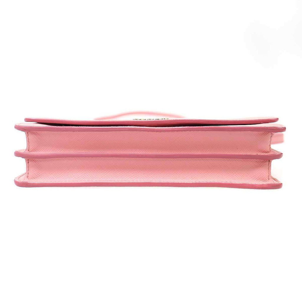 Prada Saffiano Leather Shoulder Bag Pink — view 5