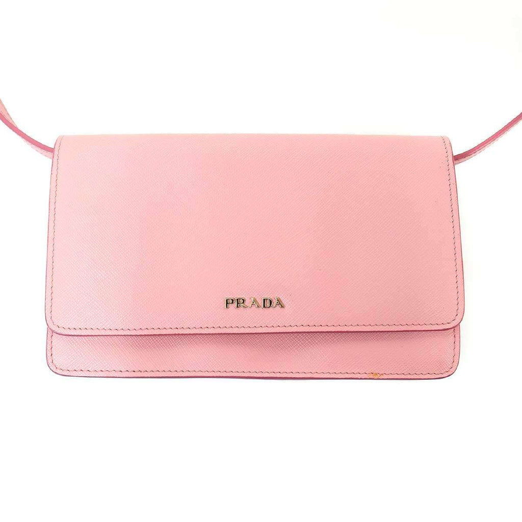 Prada Saffiano Leather Shoulder Bag Pink — view 2