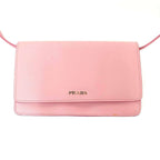 Prada Saffiano Leather Shoulder Bag Pink — view 2
