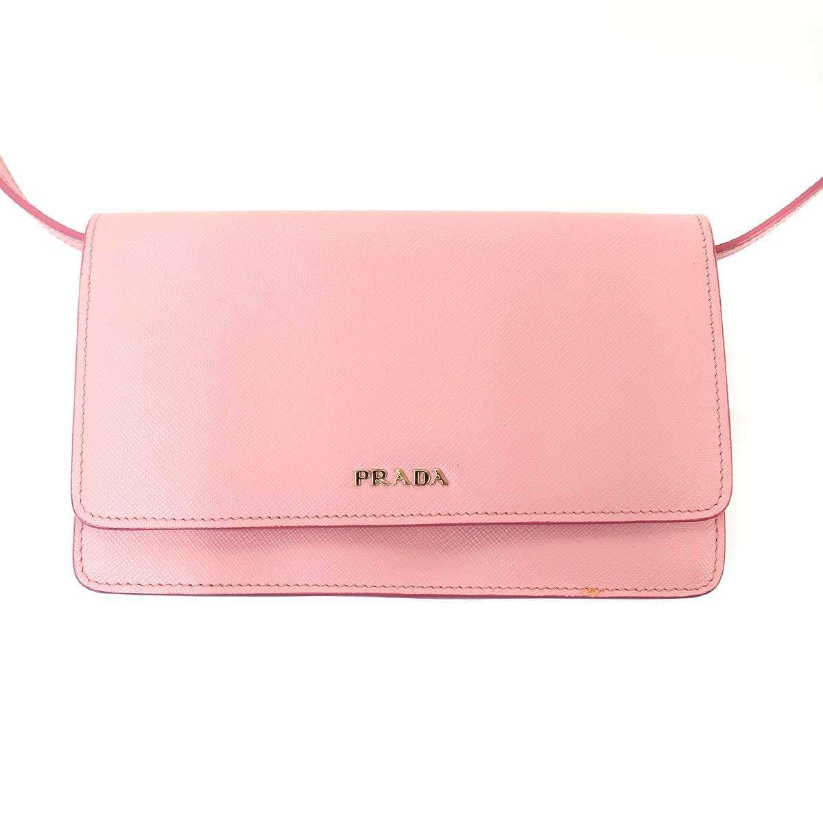 Prada Saffiano Leather Shoulder Bag Pink — view 2