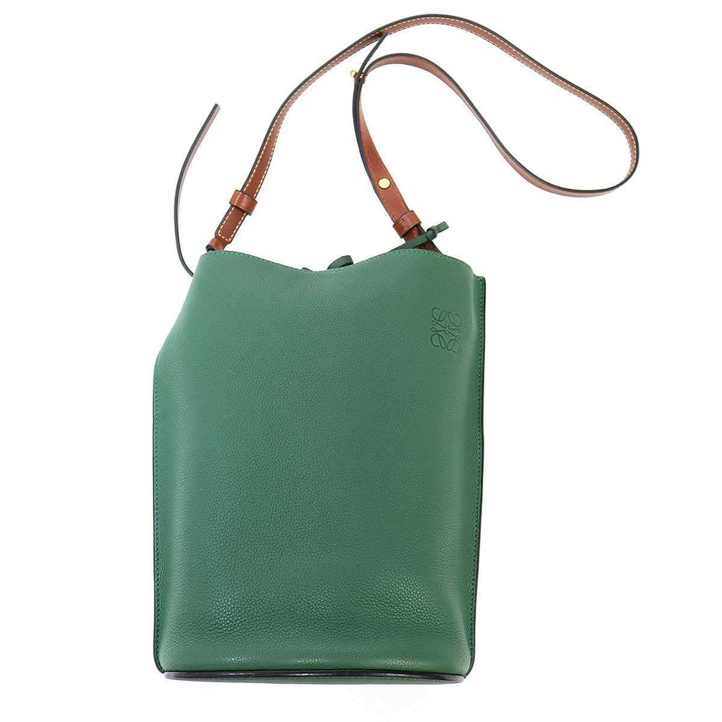Loewe Gate Bucket Leather Shoulder Bag Green