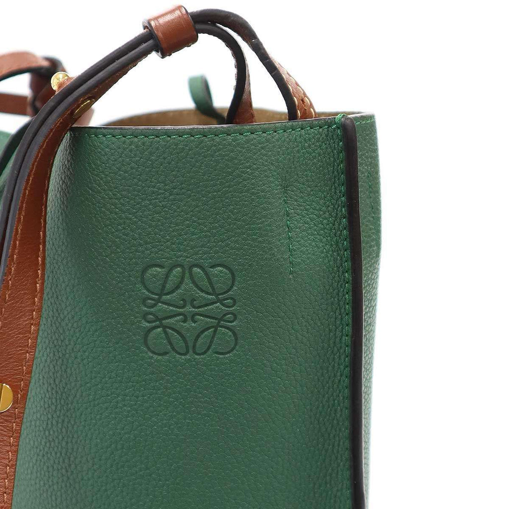 Loewe Gate Bucket Leather Shoulder Bag Green — view 8