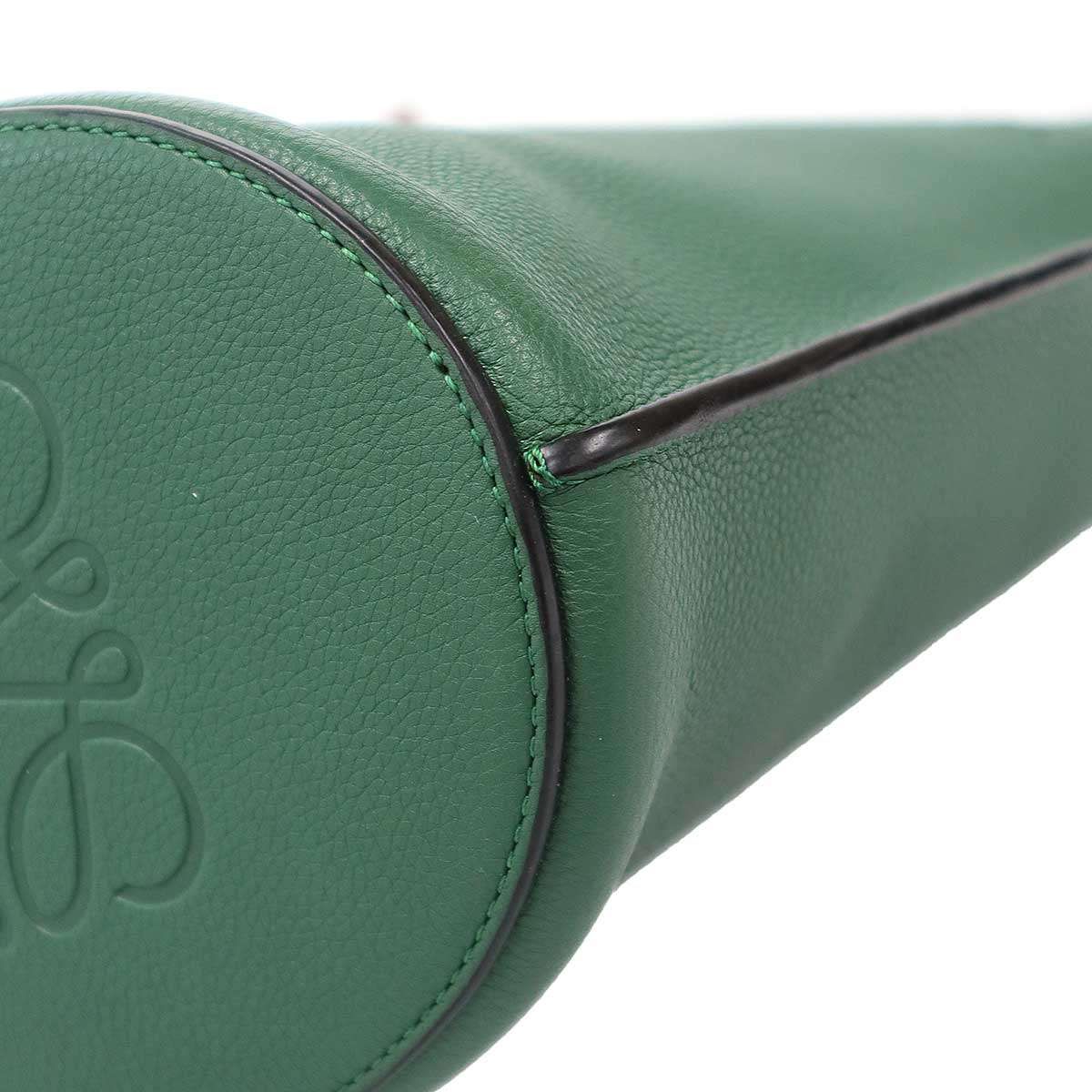 Loewe Gate Bucket Leather Shoulder Bag Green — view 9