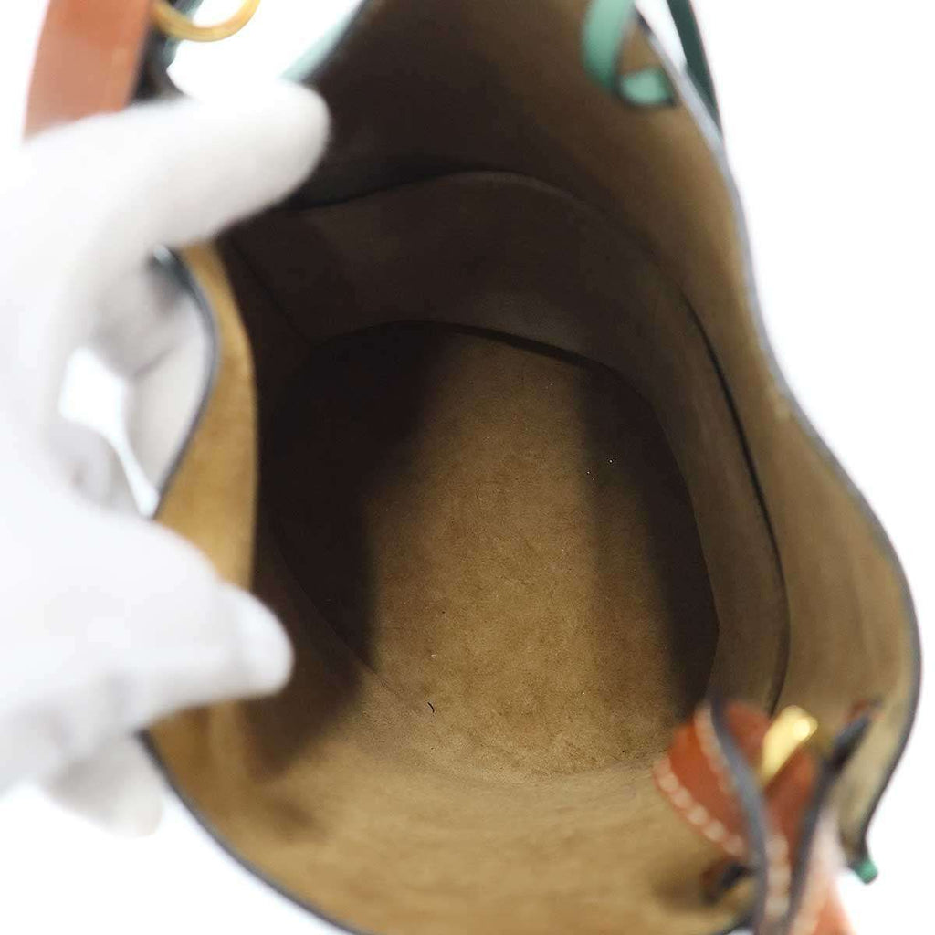 Loewe Gate Bucket Leather Shoulder Bag Green — view 7
