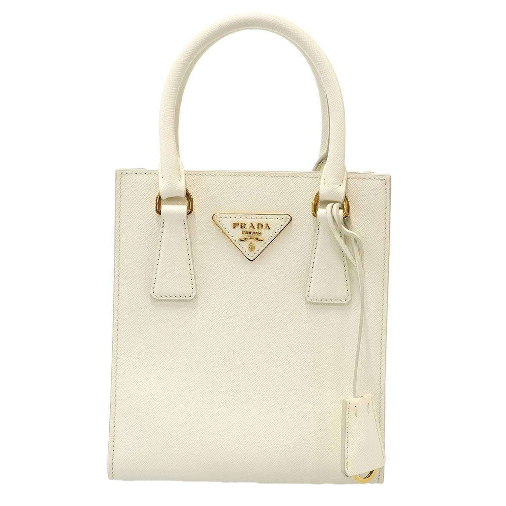 Prada Saffiano Small Leather Shoulder Bag White — view 2