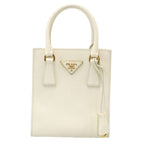 Prada Saffiano Small Leather Shoulder Bag White — view 2