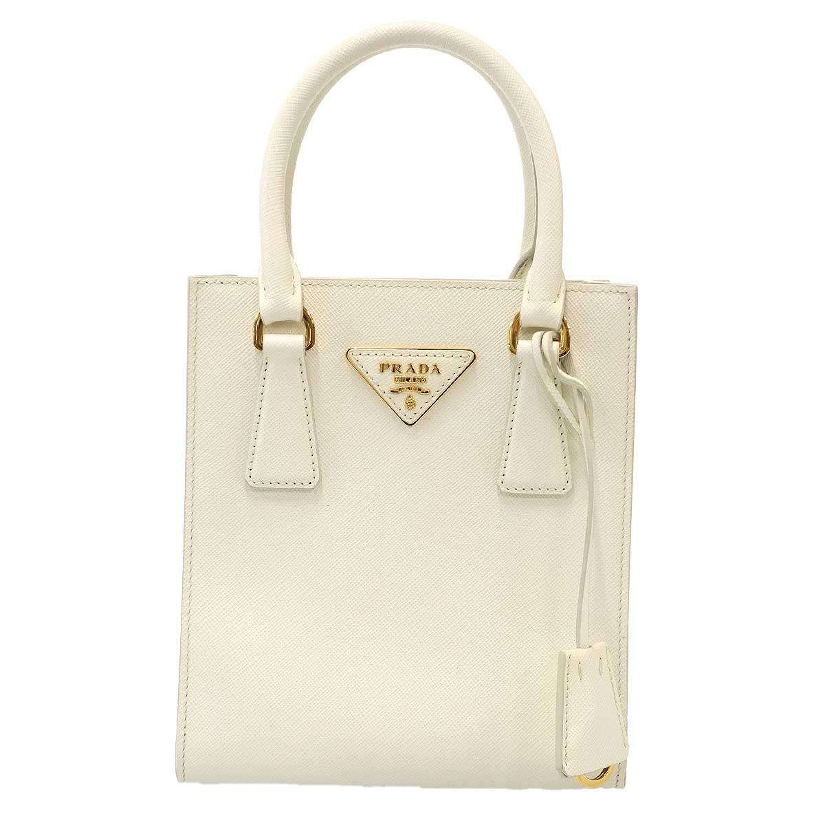 Prada Saffiano Small Leather Shoulder Bag White — view 2