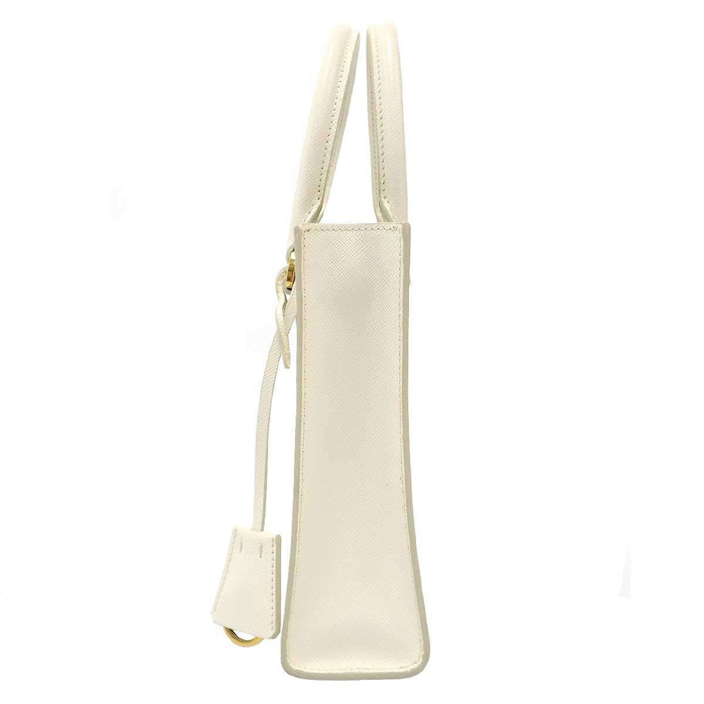 Prada Saffiano Small Leather Shoulder Bag White — view 4