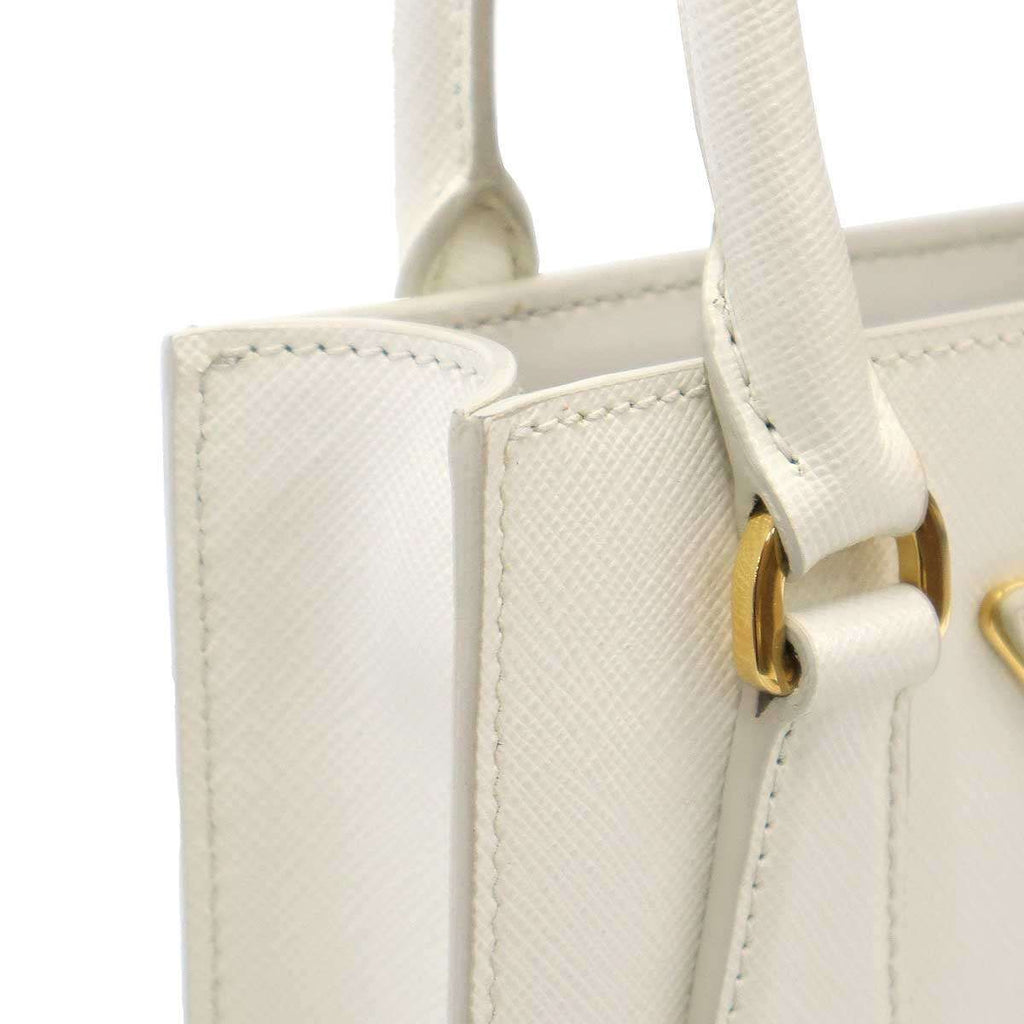 Prada Saffiano Small Leather Shoulder Bag White — view 8