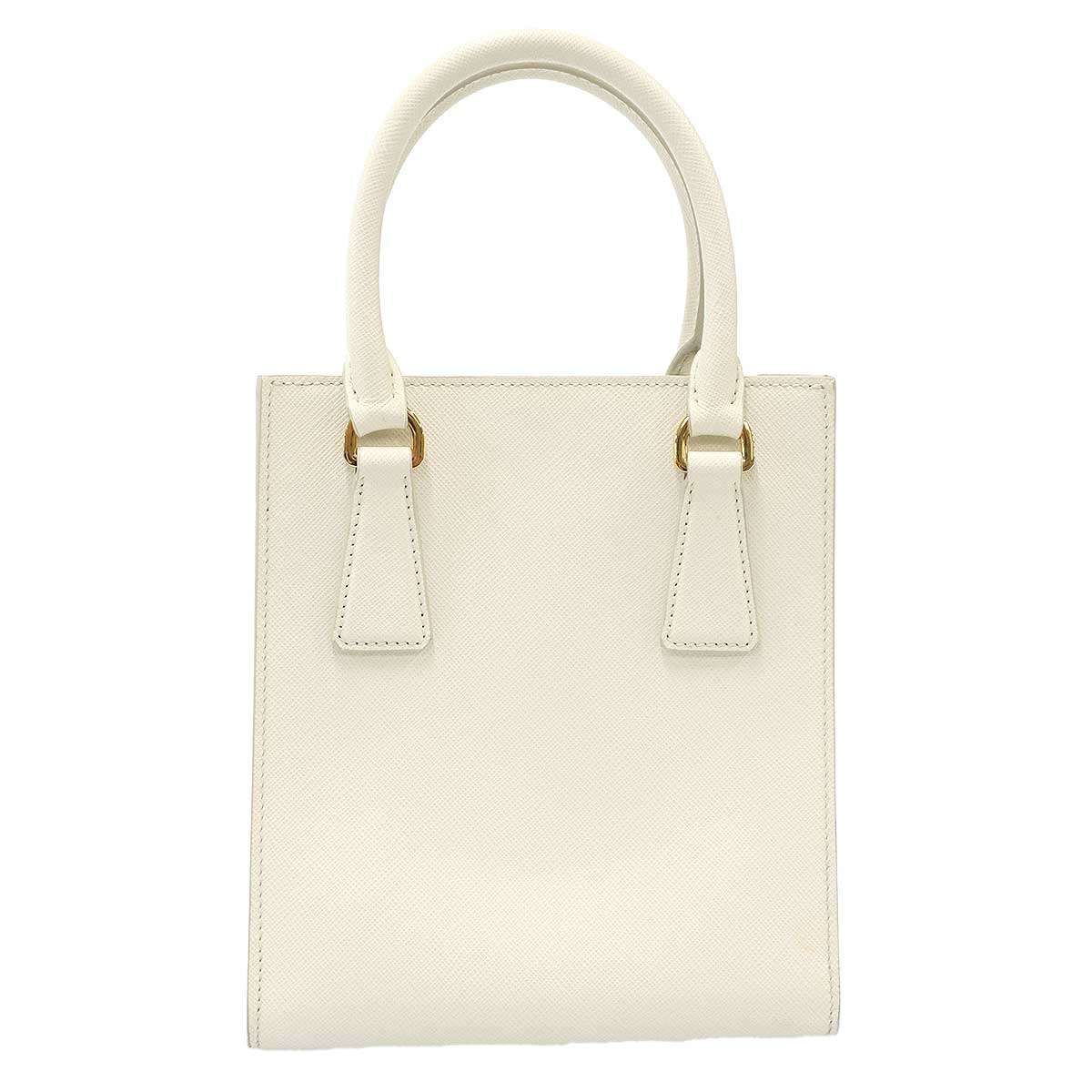 Prada Saffiano Small Leather Shoulder Bag White — view 3